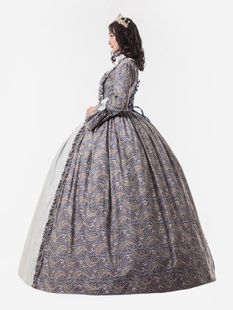 中世 ドレス 女性用 プリンセス 貴族ドレス ベビーブルー 長袖 ヴィクトリア風 ページェント レトロ ヨーロッパ 宮廷風 中世 ドレス・貴族ドレス