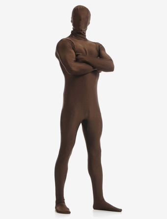 全身タイツ　ダークブラウン　単色　透明人間　ピュア　ニンジャ　舞台　演劇　仮装　変装　パーティー衣装　イベント　宴会　コスチューム