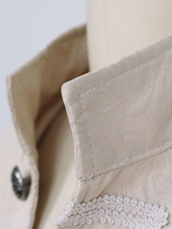 黒ミディ コート ヴィンテージ トップ ユーロ スタイル花柄長袖ポリエステル繊維オーバー コート レトロ衣装男 バーガンディ