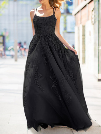 ブラックプロムドレスラベンダー A ライン V ネック ノースリーブ レースアップ バックレス クロス ロング レース パーティー ドレス 結婚式のゲストドレス 無料カスタマイズ