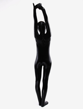 メタリック全身タイツ　ブラック　黒　目出し　ユニセックス　大人用　ボディスーツ　ジャンプスーツ　 ハロウィン　余興　歓送迎会　二次会　宴会　パーティー　忘年会