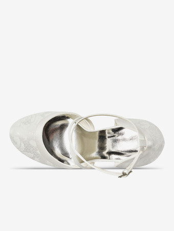 ブライダル パンプス クリスクロス ヴィンテージ チャンキー ヒール ウェディング シューズ プラットフォーム 女性