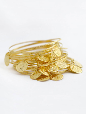 ダンス 衣装 ゴールド ベリーダンス衣装 女性用 社交ダンス衣装 アームウェア メタリック