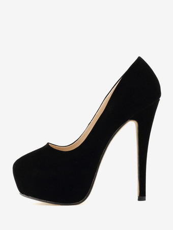 ブラック パンプス ピンヒール 厚底 プラットフォーム 14cm テリー織り ラウンドトゥ シューズ ブラック スリップオン 4cm パーティー キャバ イベント フォーマル 無地 オフィス レディース靴