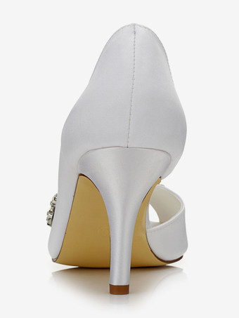 Chaussures mariée blanche décorée de perles talon haut escarpins mariée