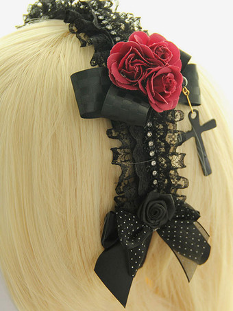 ロリィタ髪飾り　マルチカラー　可愛い　レース　シンセティック（合成素材）　ダンスパーティー　