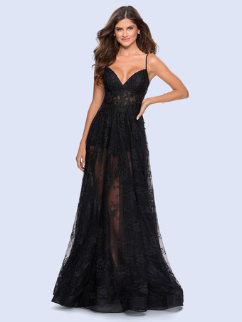 ゴシックブラックのウェディングドレス A ラインノースリーブバックレスレーストレインブライダルガウン無料カスタマイズ