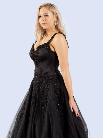 Brautkleider Schwarz Brautkleider große Größen V-Ausschnitt ärmellos Schwarz Vintage Brautkleid