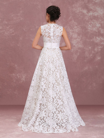 Vestido de novia champaña encaje estilo alto y bajo de playa irregular plisado 