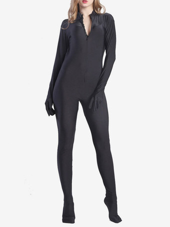 女性全身タイツジャンプスーツハロウィンレオタードブラックライクラスパンデックスキャットスーツ