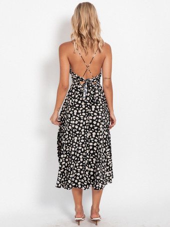 ひまわりサマードレスDitsy花は、ドレスをスイングビーチを印刷します