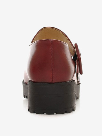 ロリータ靴PUレザー子犬ヒールラウンドトゥロリータシューズ