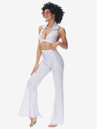 ホワイト 90 年代レトロ コスチューム レディース レトロ ヒップ ポップ コスチューム 衣装