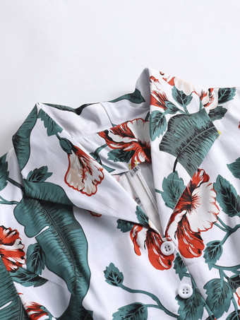 1950年代オードリー・ヘップバーン風　ヴィンテージドレス　Vネック　半袖　膝丈　花柄　二次会　お呼ばれ　発表会　ロカビリーワンピース