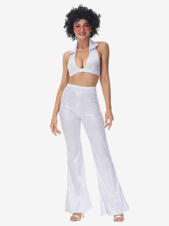 ホワイト 90 年代レトロ コスチューム レディース レトロ ヒップ ポップ コスチューム 衣装