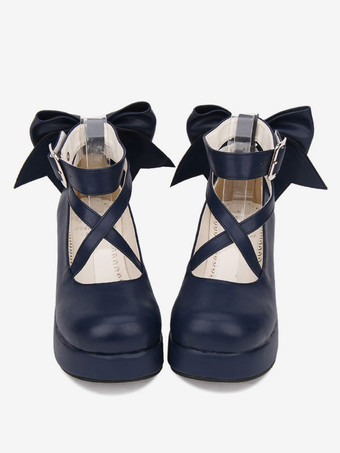 Sweet Lolita Обувь Bow Stappy Buckle Wedge Heel White Lolita Shoes