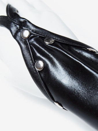 女性全身タイツグローブシャイニーメタリックパテントブラックセクシーグローブ