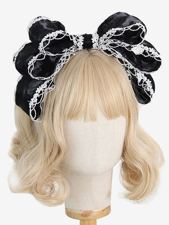 Rokoko-Stil Lolita Accessoires Rosa Spitze Schleifen Kopfbedeckungen Polyesterfaser Verschiedenes