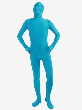 Morph Suit Spandex preto Zentai Suit Halloween Open Face Zentai