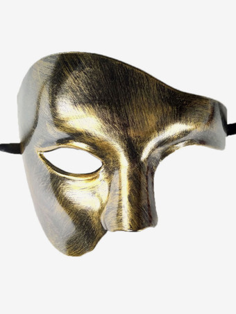 ブロンズカラー大人のためのカーニバルマスク黒のプラスチックマスカレードコスチュームアクセサリー