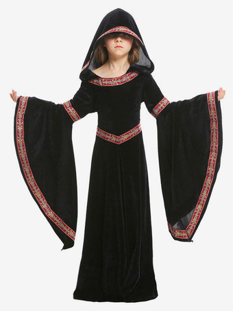 ブラック ハロウィン　コスチューム　ブルゴーニュ　吸血鬼　ベロア　子供服