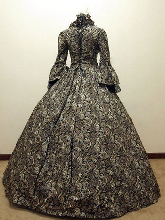 中世 ドレス 宮廷ドレス 女性用 プリンセス 貴族ドレス レッド 長袖 バロック風 パーティー レトロ ヨーロッパ 宮廷風 中世 ドレス・貴族ドレス バーガンディ