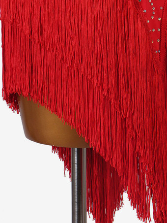 ラテンダンスコスチュームレッドウィメンズライクラスパンデックスドレスラテンダンサーダンスウェア