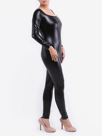 全身タイツ　メタリック　ブラック　コスチューム衣装　ユニセックス　大人用 ハロウィン