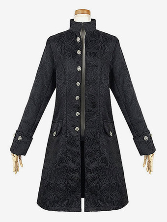 人のための白いヴィンテージコートボタンのジャカードレトロの衣裳