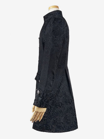 人のための白いヴィンテージコートボタンのジャカードレトロの衣裳