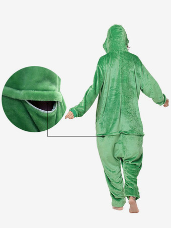 カエル 大人用 着ぐるみ パジャマ ワンジー 着たままトイレができる マンガ グリーン フランネル 男女兼用 コスチューム ハロウィン