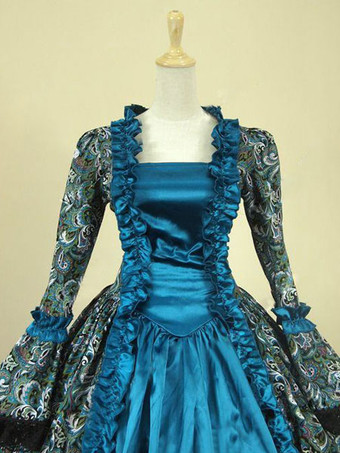 中世 ドレス 宮廷ドレス 女性用 プリンセス 貴族ドレス レッド 長袖 バロック風 パーティー レトロ ヨーロッパ 宮廷風 中世 ドレス・貴族ドレス バーガンディ