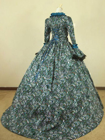 中世 ドレス 宮廷ドレス 女性用 プリンセス 貴族ドレス レッド 長袖 バロック風 パーティー レトロ ヨーロッパ 宮廷風 中世 ドレス・貴族ドレス バーガンディ