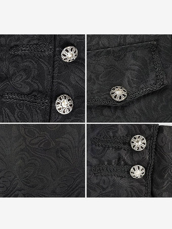 人のための白いヴィンテージコートボタンのジャカードレトロの衣裳