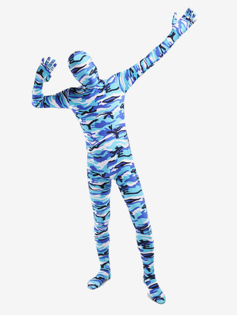 カモフラージ全身タイツ パターニング全身タイツ　ハロウィン　コスチューム　マルチカラー　ライクラ・スパンデックス　ユニセックス　カモフラージュ柄　大人用　フルボディ　 ハロウィン