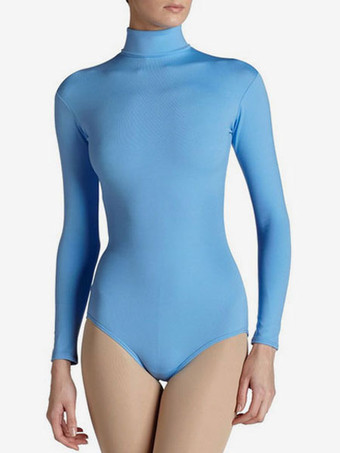 ライトスカイブルーバレエ レオタード ブラック バレエ衣装 女性用 バレリーナ 大人用 ライクラ・スパンデックス トレーニング ダンス衣装　コスチューム