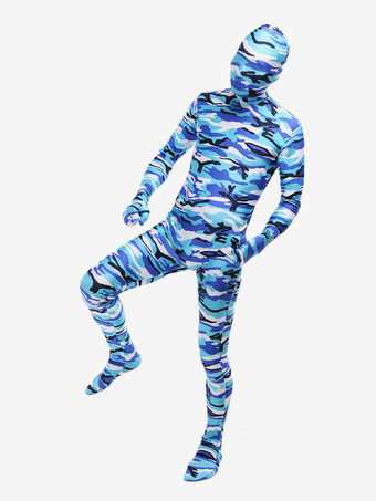 カモフラージ全身タイツ パターニング全身タイツ　ハロウィン　コスチューム　マルチカラー　ライクラ・スパンデックス　ユニセックス　カモフラージュ柄　大人用　フルボディ　 ハロウィン