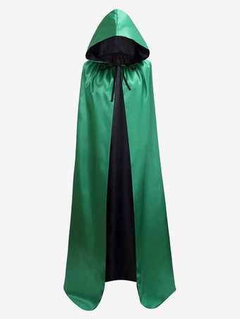 グリーン クリスマスマントポリエステルクリスマスハロウィーンの休日の衣装のための男性の赤いポンチョ