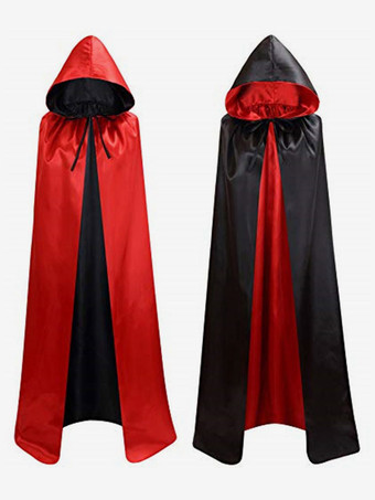 レッド クリスマスマントポリエステルクリスマスハロウィーンの休日の衣装のための男性の赤いポンチョ