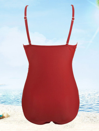 女性ワンピース水着ネイビープリーツVネック非対称レイズドウエストライクラスパンデックスサマービーチ水着