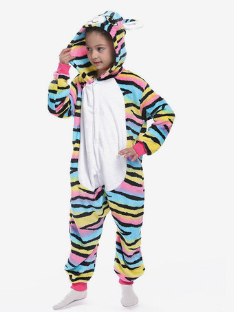 ワンシーパジャマ着ぐるみキッズポリエステルストライプ柄ロバパジャマコスチューム