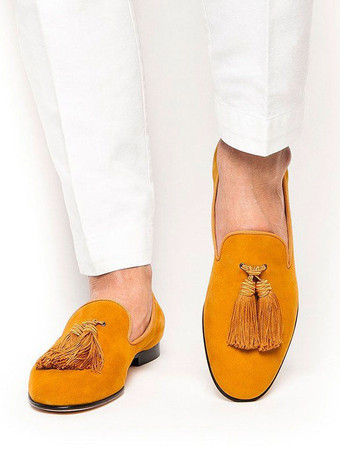メンズシューズ マスタード スリッポン タッセルローファー
