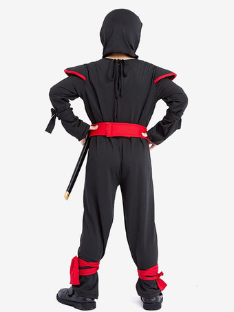 ハロウィン キッズブラック忍者キッドジャンプスーツ3点セット用ハロウィンコスチューム
