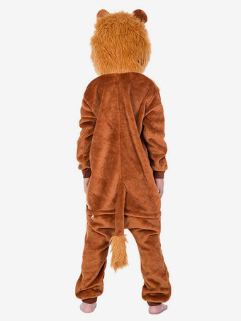 着ぐるみ 子供用 ディープブラウン ライオン 着ぐるみ パジャマ フランネル マルディグラ ジャンプスーツ 着たままトイレができる 仮装 余興 コスプレ衣装 ハロウィン イベント コスチューム
