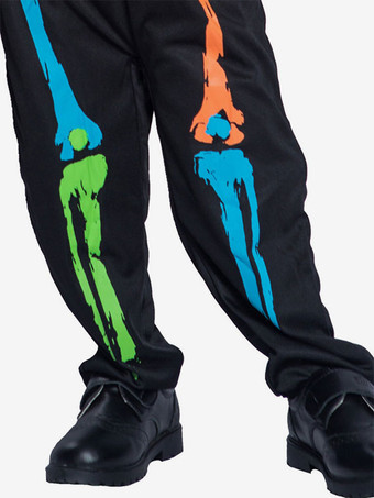 ハロウィン 子供のためのハロウィンコスチュームブラックポリエステルジャンプスーツホリデーコスチュームフルセット