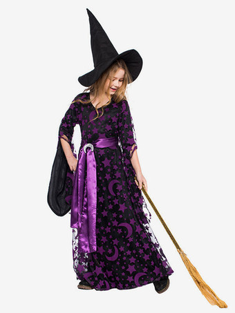 ハロウィン 魔女の衣装子供服サッシ帽子セットハロウィン