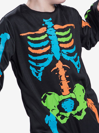 ハロウィン 子供のためのハロウィンコスチュームブラックポリエステルジャンプスーツホリデーコスチュームフルセット