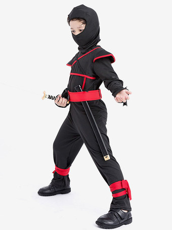 ハロウィン キッズブラック忍者キッドジャンプスーツ3点セット用ハロウィンコスチューム