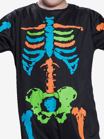 ハロウィン 子供のためのハロウィンコスチュームブラックポリエステルジャンプスーツホリデーコスチュームフルセット