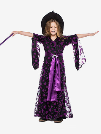 ハロウィン 魔女の衣装子供服サッシ帽子セットハロウィン